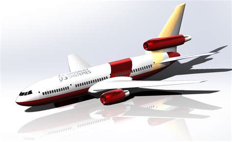 麦道 DC-10飞机模型_SOLIDWORKS 2020_模型图纸下载 – 懒石网