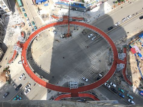 文山第一座环形人行天桥即将完工 - 云南建投安装股份有限公司