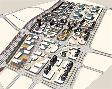 某市汽车城规划设计方案sketchup模型 - SketchUp模型库 - 毕马汇 Nbimer