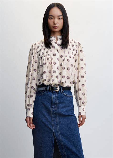 Geometric-print blouse - Women | Mango USA