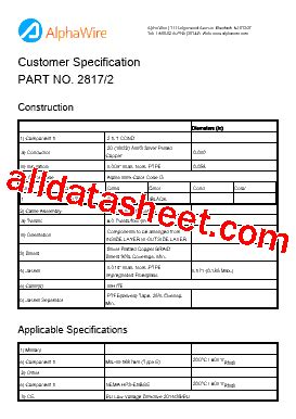 2817/2 Datasheet(PDF) - Alpha Wire