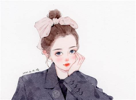 水彩头像女生温柔霸气