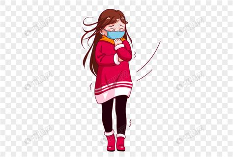 冬季室外被风吹散头发带着围巾的女孩元素素材下载-正版素材402415153-摄图网
