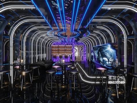科技风ktv歌厅包间酒吧夜店3d模型下载-【集简空间】「每日更新」