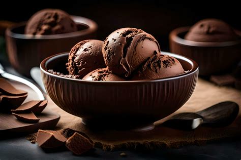 AI generated chocolate ice cream in a bowl 35362579 Stock Photo at Vecteezy