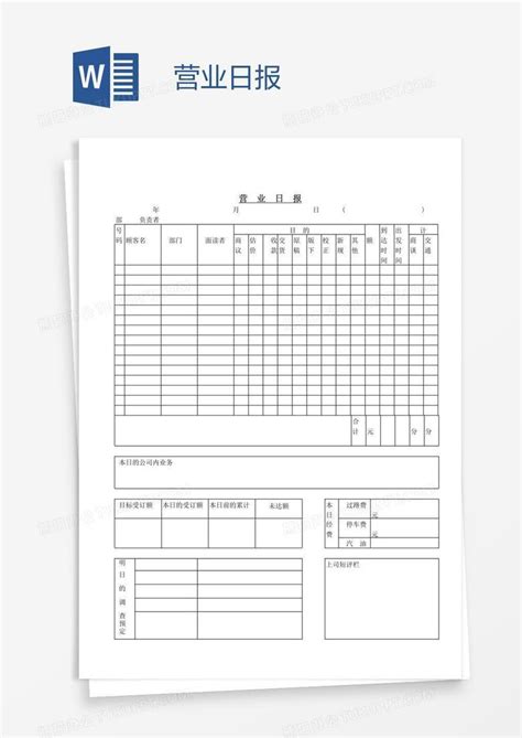 简约工作日报模版Excel模板下载_熊猫办公