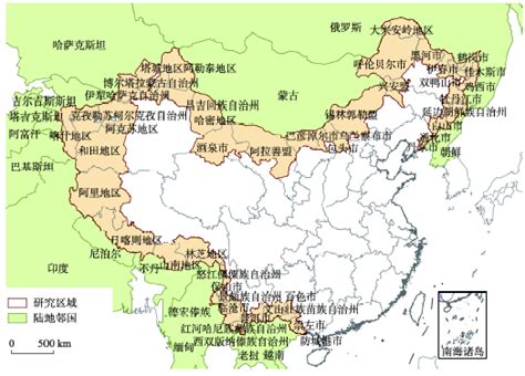 中国边境地图图片