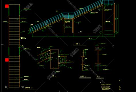 钢楼梯及踏步板设计CAD节点详图_节点详图_土木网