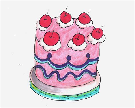 三层生日蛋糕怎么画简单又漂亮 生日蛋糕简笔画 - 丫丫小报