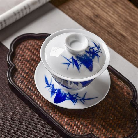 洪窑 景德镇手绘陶瓷餐杯中式水杯家用客厅直筒杯釉下餐具大容量