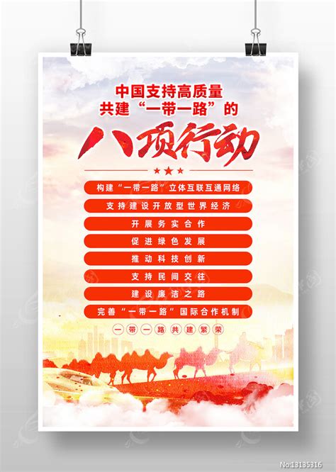 高质量共建一带一路八项行动海报图片_海报_编号13135316_红动中国