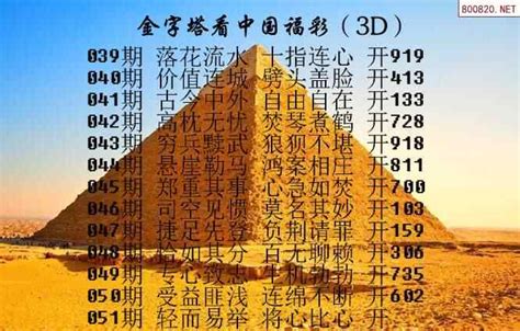 23051期金字塔福彩3D一句定三码字图谜_天齐网