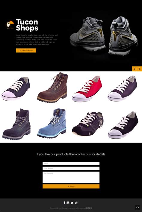 html5全屏响应式运动鞋电商网站单页模板 - 素材火