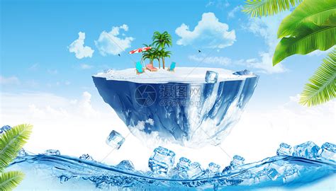 夏日清凉背景 蓝色天空海水图片素材-正版创意图片400157942-摄图网