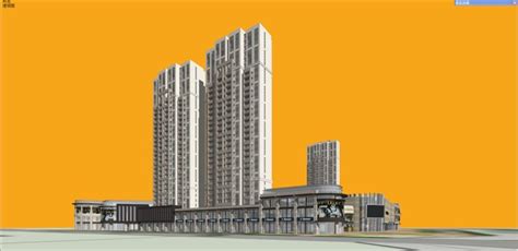 新古典风格宜宾商业+住宅综合项目建筑设计方案SU模型[原创]