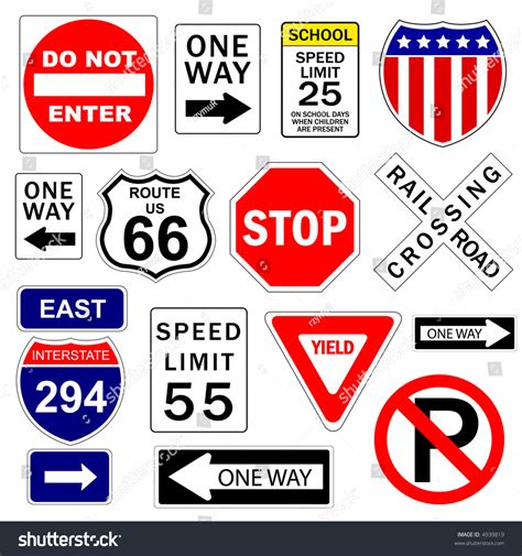 Road and highway signs (vector) - Royalty Free Stock Vector 4939819 ...