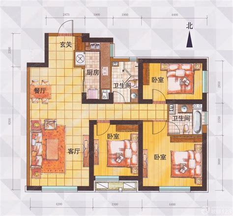 乌海日式风格120平米设计方案 三室两厅两卫户型图_装信通网