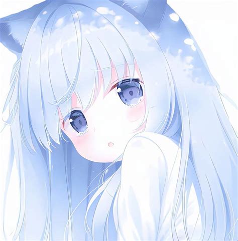 蓝色系头像甜美女生动漫
