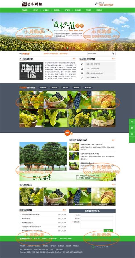 ThinkPHP绿色农林苗木种植培育公司网站整站源码(带手机移动端) - 小川编程