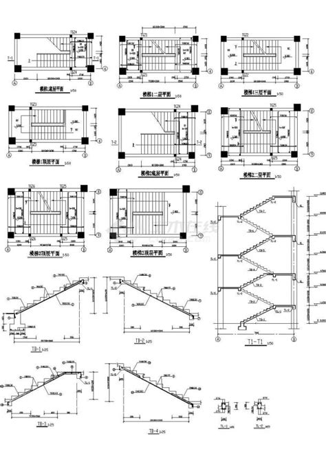 杭州西湖区某高档3层私人别墅楼梯建筑设计CAD施工图_别墅建筑_土木在线