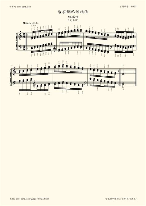 哈农钢琴练指法（第二部分·32—35）钢琴谱-简谱歌谱乐谱-找谱网