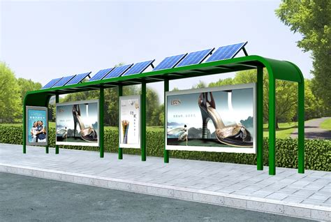 不锈钢太阳能候车亭_聚点广告设备