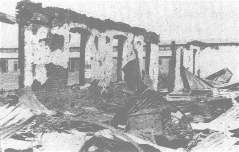 被日军炮火摧毁的东北军驻地北大营营房-中国抗日战争-图片