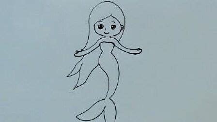 儿童画美人鱼公主 美人鱼简笔画步骤 _美人鱼