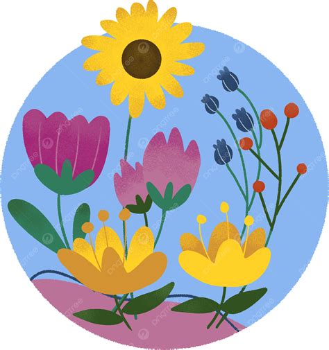 봄 일러스트 꽃 라벨, 봄, 상표, 꽃 PNG 일러스트 및 PSD 이미지 무료 다운로드 - Pngtree