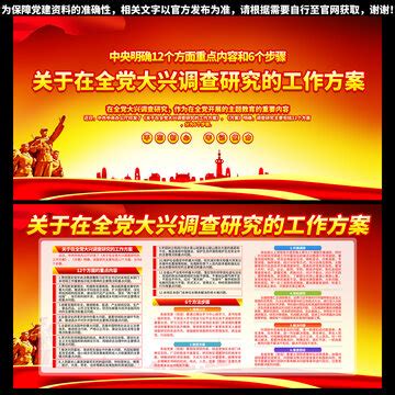 在全党大兴调查研究的工作方案宣传栏图片_展板_编号12930087_红动中国