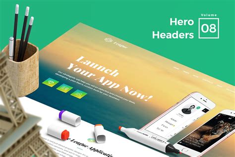 网站Header巨无霸头部设计网站设计素材V9 Hero Headers for Web Vol 09 – 设计小咖