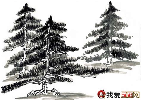松树水墨画素材图片免费下载-千库网