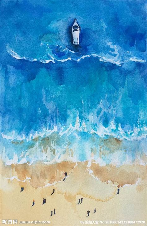 大海的水粉画教程简单 怎么用水粉画大海 - 水彩迷