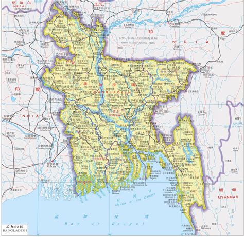 孟加拉地图,孟加拉国地图中文版,孟加拉国地图全图 - 世界地图全图 - 地理教师网