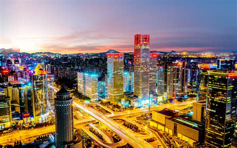 武汉金融街黄昏夜景高清图片下载-正版图片500543824-摄图网