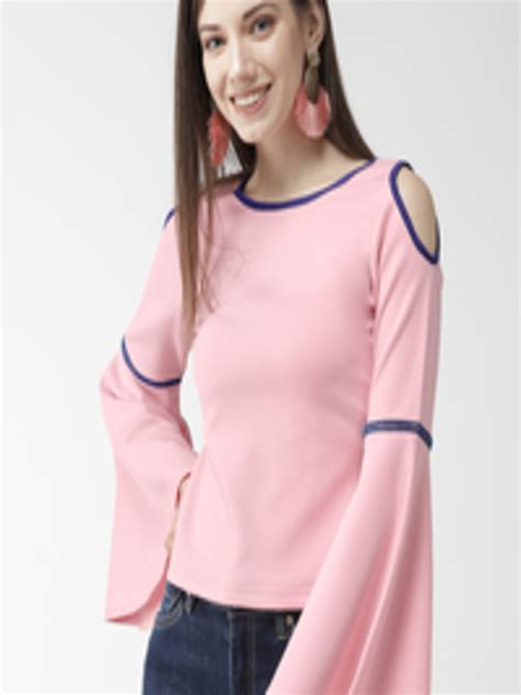 Buy MIWAY Women Pink Cold Shoulder Solid Top - Tops for Women 10763826 ...