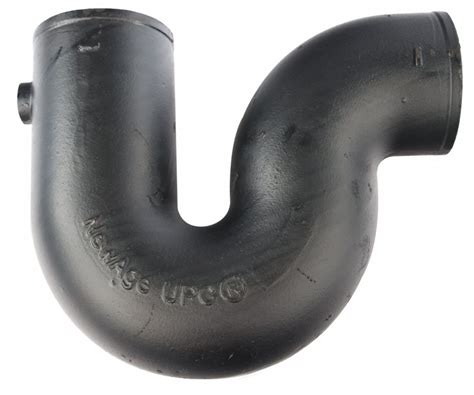 Cast Iron, 4 in x 4 in Fitting Pipe Size, P-Trap with 1/2 in Primer Tap ...