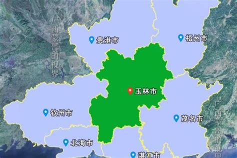 卫星图看：广西玉林市,北流河与南流江穿境而过!