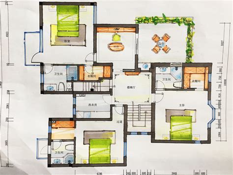 经济实用的二层小别墅设计图，布局完善，可两户同时居住 - 二层别墅设计图 - 轩鼎别墅图纸