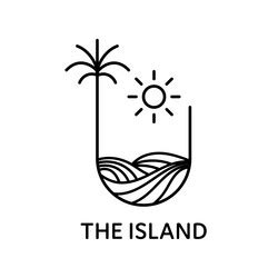 Tropical island triangle badge Royalty Free Vector Image