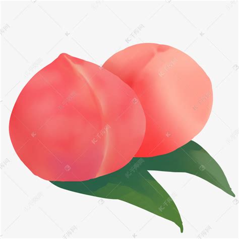 手绘粉色桃子卡通水果素材图片免费下载-千库网