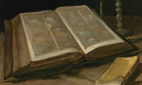 静物：打开的圣经Still Life with Bible 文森特·梵高（Vincent van Gogh）油画作品欣赏 - 水彩迷