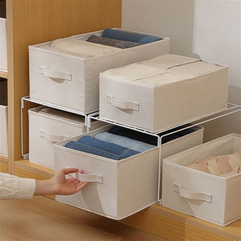 安琴布艺收纳盒可折叠衣柜抽屉式置物架卧室衣物收纳衣帽间收纳盒-阿里巴巴