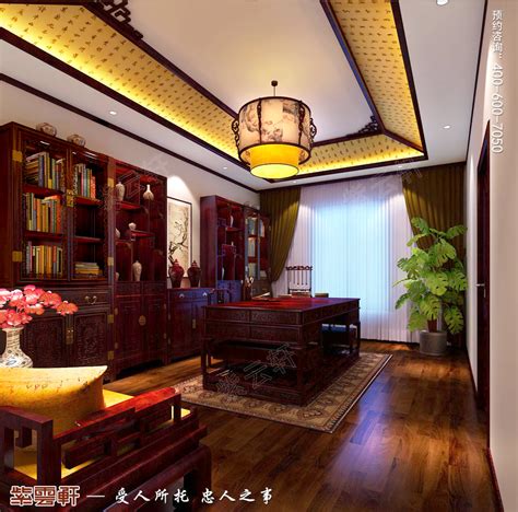 新中式书房效果图 - 效果图交流区-建E室内设计网