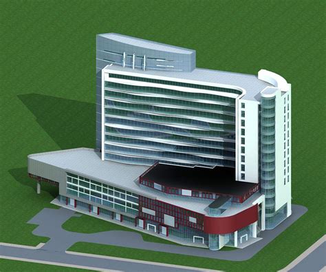 现代高层综合大厦3dmax 模型下载-光辉城市