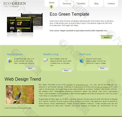 绿色生态生活展示响应式网页模板免费下载html - 模板王