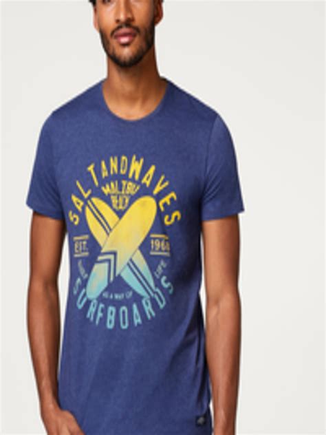 Buy ESPRIT Men Navy Blue Printed Round Neck T Shirt - Tshirts for Men 4890898 | Myntra