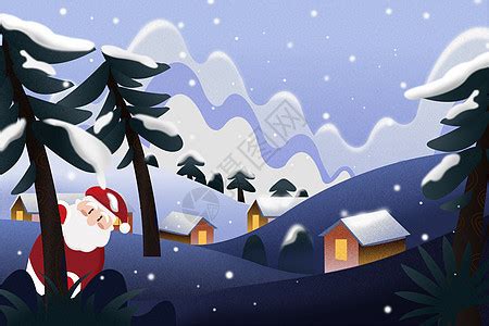 圣诞快乐下雪的城市插画图片下载-正版图片400077693-摄图网