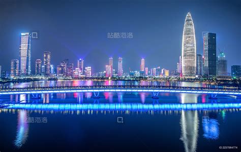 中国深圳湾后海CBD建筑天际线夜景_站酷海洛_正版图片_视频_字体_音乐素材交易平台_站酷旗下品牌