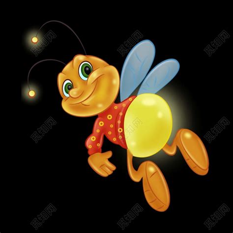 夏夜飞舞的萤火虫卡通素材免费下载 - 觅知网